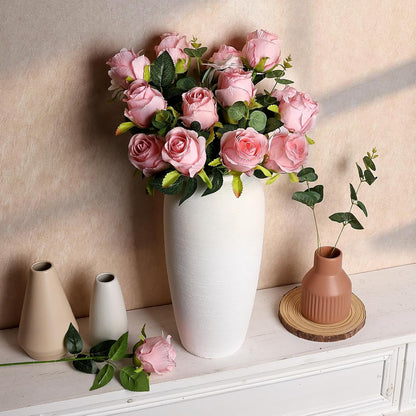 30 Pcs Artificial Roses with Long Stems - Pink
