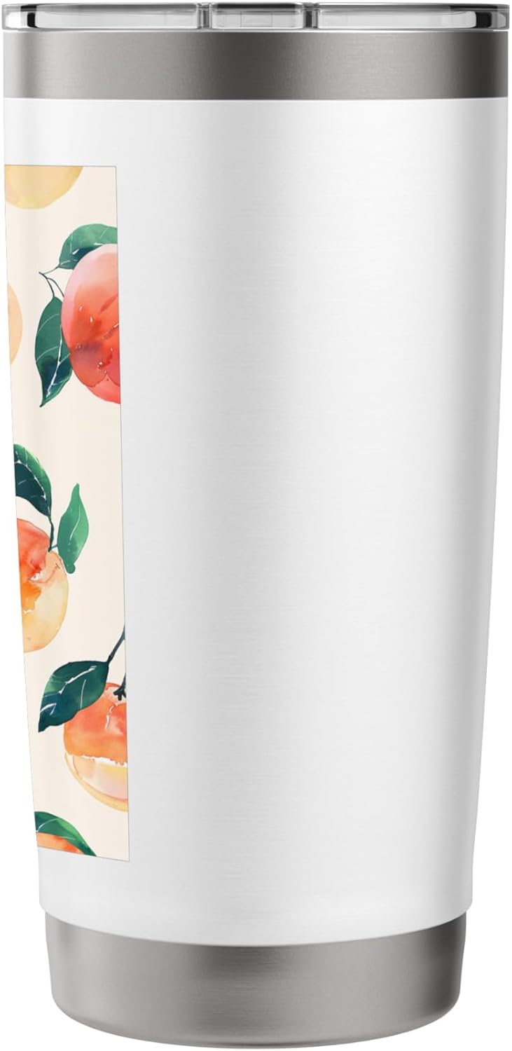 Pastel Pattern Art Peach Fruit Stainless Steel Insulated Tumbler