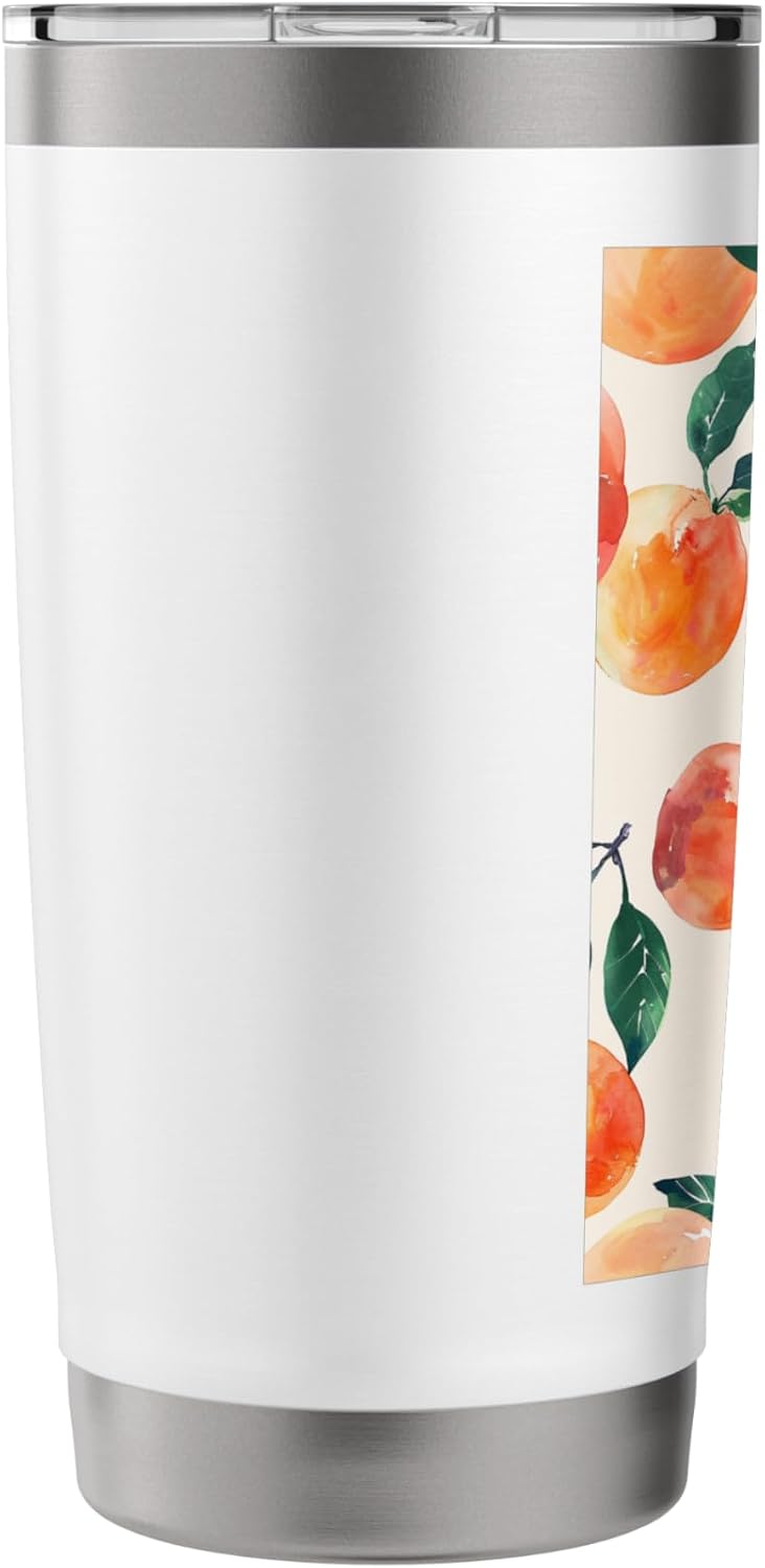 Pastel Pattern Art Peach Fruit Stainless Steel Insulated Tumbler