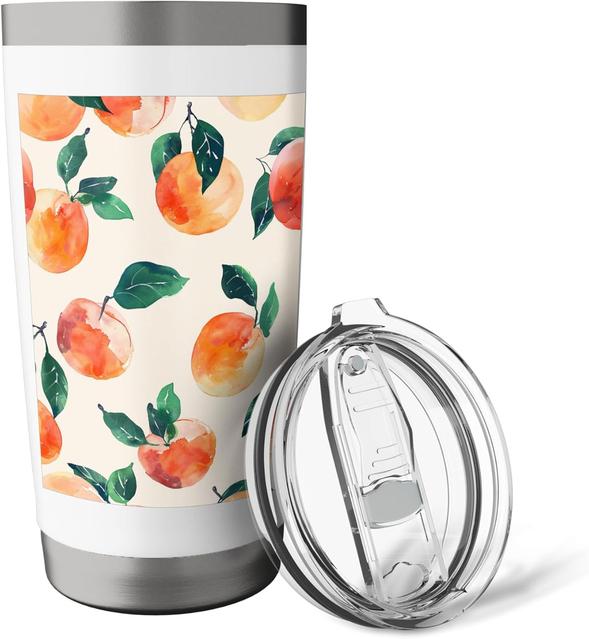 Pastel Pattern Art Peach Fruit Stainless Steel Insulated Tumbler