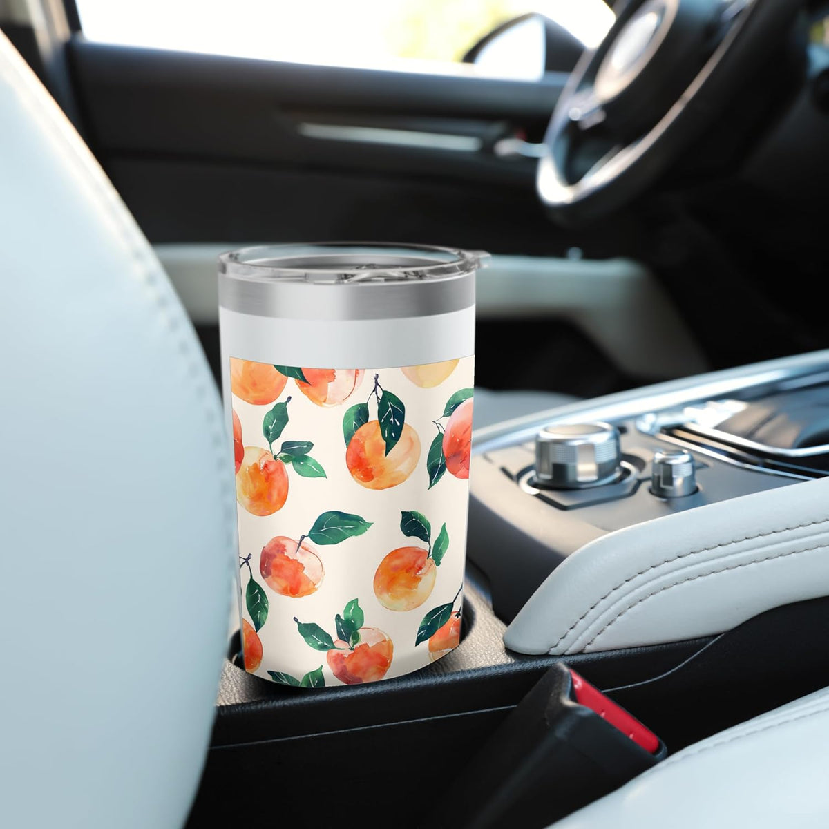 Pastel Pattern Art Peach Fruit Stainless Steel Insulated Tumbler
