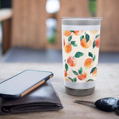 Pastel Pattern Art Peach Fruit Stainless Steel Insulated Tumbler