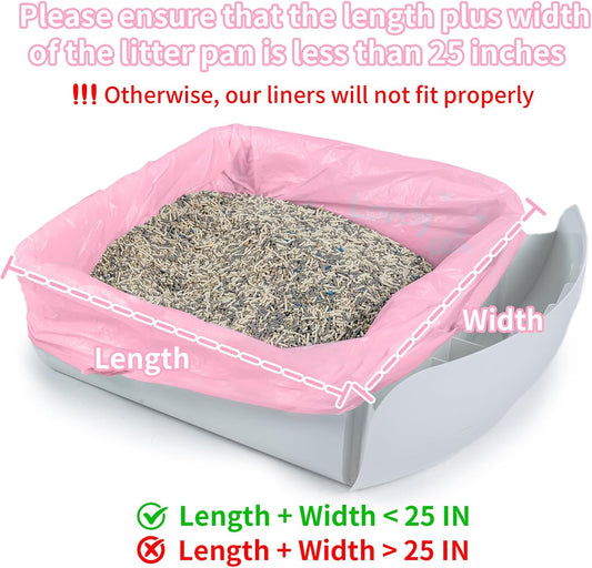 ANWA 40 Count Cat Litter Box Liners for Automatic Cat Litter Box and Litter Box Robot 4/5, Heavy-Duty, Extra Thick, Pink