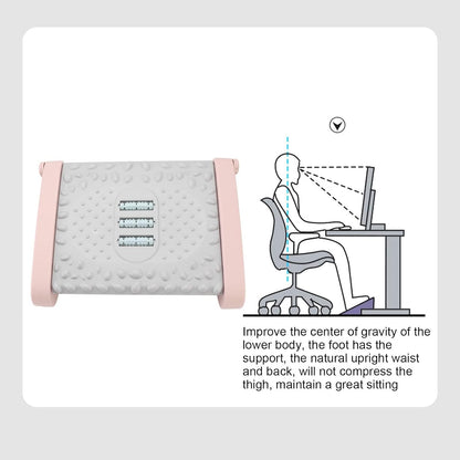 Ergonomic Foot Rest Under Desk, 6 Height Adjustable Footstool with Massage Roller – Office Chair Footrest for Home, Pink
