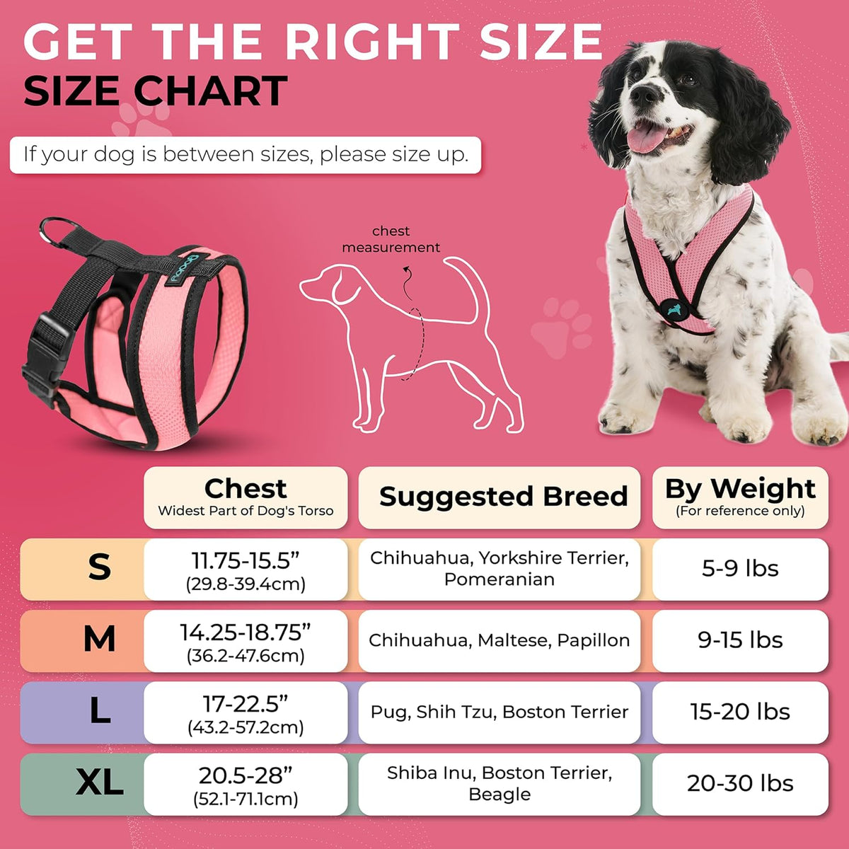 Comfort X Head-in Dog Harness, Choke-Free, Pink, Medium