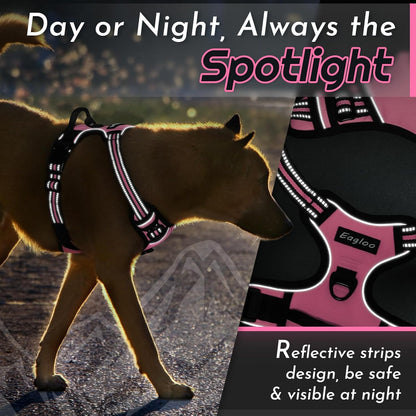 Eagloo Dog Harness for Large Dogs, No Pull Pet Vest with 2 Leash Clips