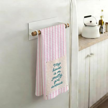 Pink Striped Decorative Hand Tea Dish Towel for Bathroom Kitchen, Girly Kitchen Bathroom Accessories Decor Towels,16x24 inch