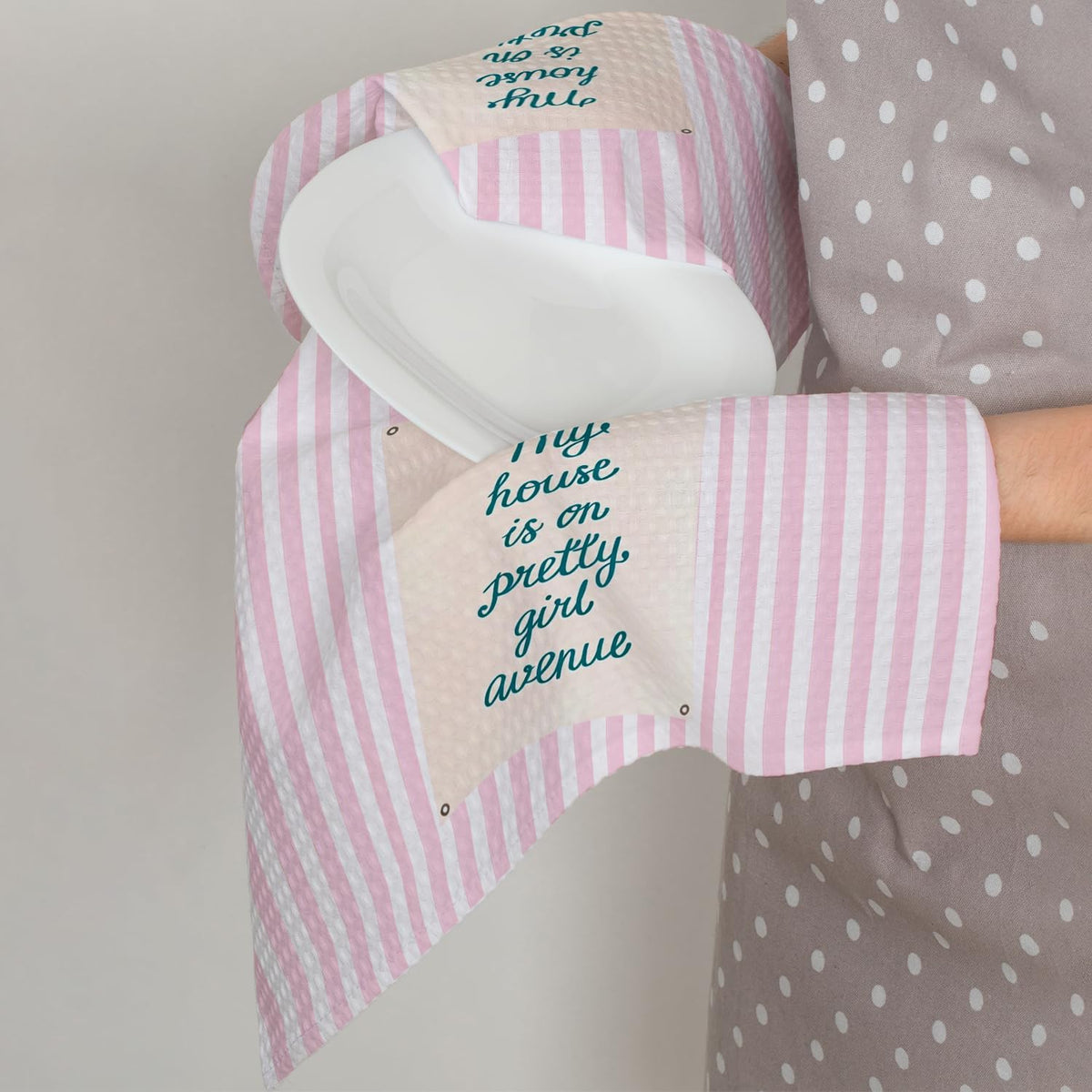 Pink Striped Decorative Hand Tea Dish Towel for Bathroom Kitchen, Girly Kitchen Bathroom Accessories Decor Towels,16x24 inch