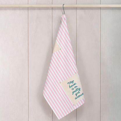 Pink Striped Decorative Hand Tea Dish Towel for Bathroom Kitchen, Girly Kitchen Bathroom Accessories Decor Towels,16x24 inch