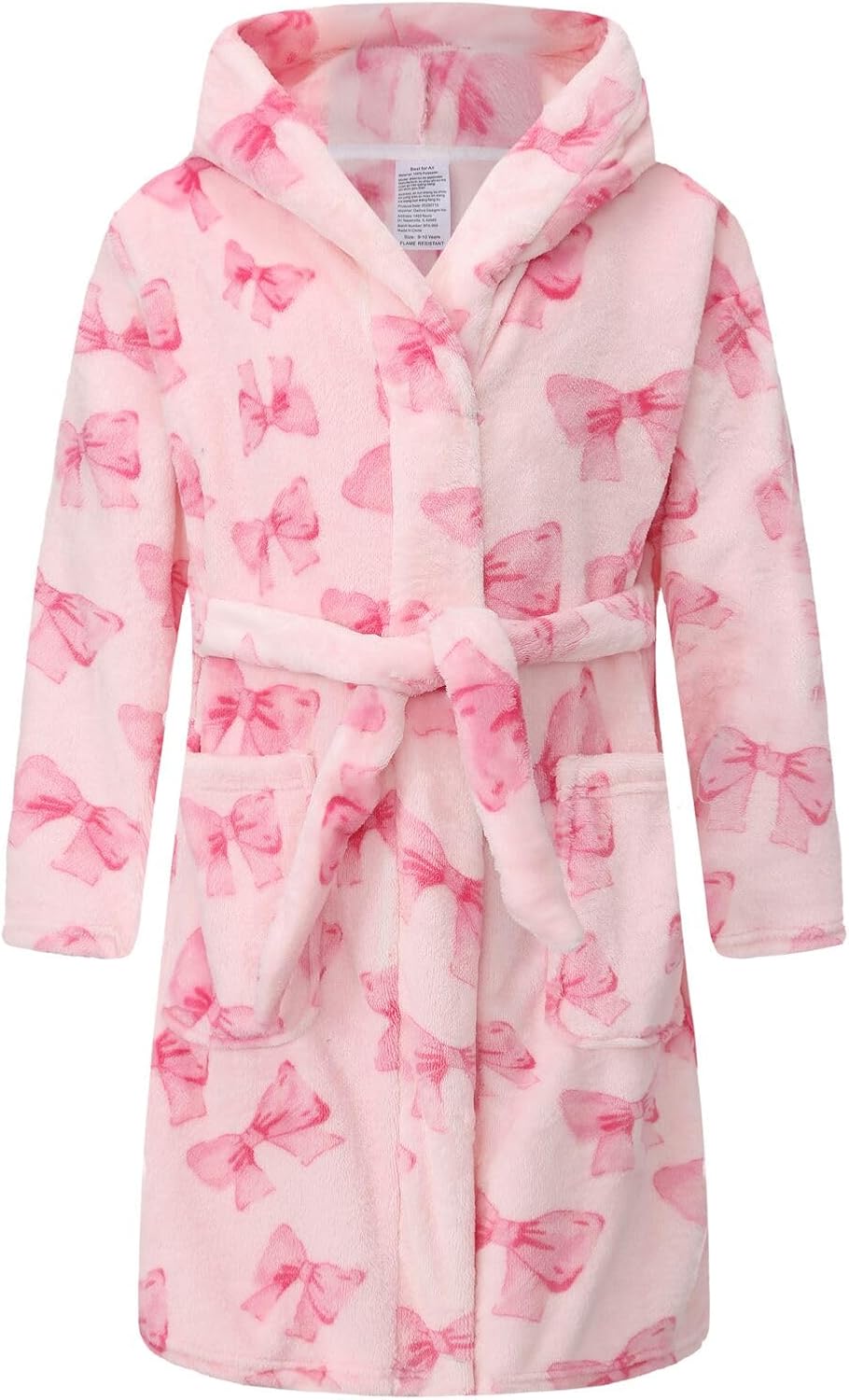 Girls Fleece Robe Boys Hooded Bathrobe Soft Flannel Robe For Kids