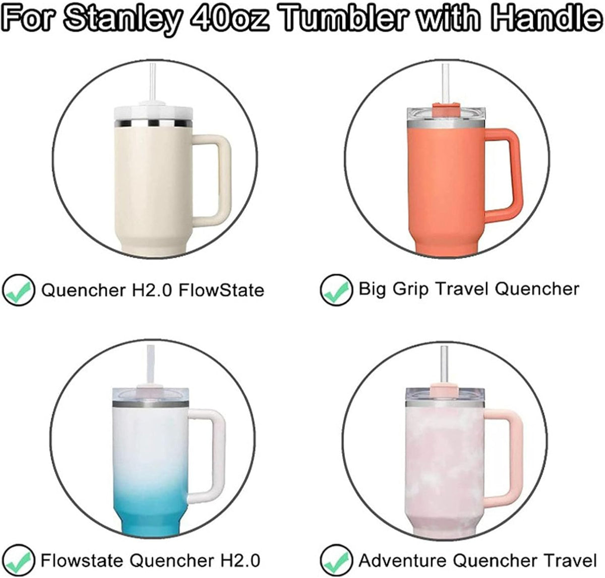 40oz Tumbler Lids Replacement for Stanley Cup,Replacement Spill Proof Splash Resistant Tumbler Lids Reusable Tumbler Cover for Stanley and More Coffee Mugs (Light Pink+White)