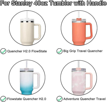 40oz Tumbler Lids Replacement for Stanley Cup,Replacement Spill Proof Splash Resistant Tumbler Lids Reusable Tumbler Cover for Stanley and More Coffee Mugs (Light Pink+White)