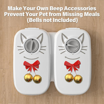 2-Meal Timed Cat Feeder, 48H Wet Food Dispenser with Ice Packs, 700ml Capacity, Battery Powered for Cats & Small Dogs