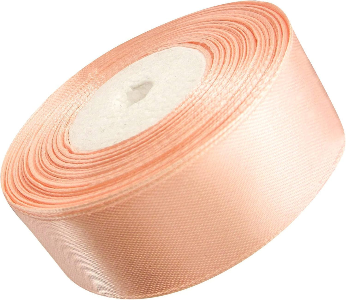 Light Peach Satin Ribbon 1 inch Double Faced 25 Yards Satin Solid Roll for Gift Wrapping Hair Bows Wedding Halloween Christmas Party Decoration Balloons Wreath Craft Sewing Invitation Cards Bouquets