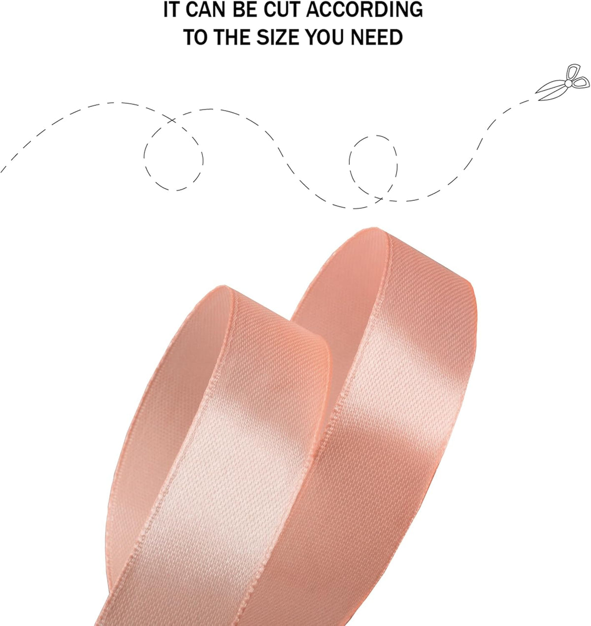 Light Peach Satin Ribbon 1 inch Double Faced 25 Yards Satin Solid Roll for Gift Wrapping Hair Bows Wedding Halloween Christmas Party Decoration Balloons Wreath Craft Sewing Invitation Cards Bouquets