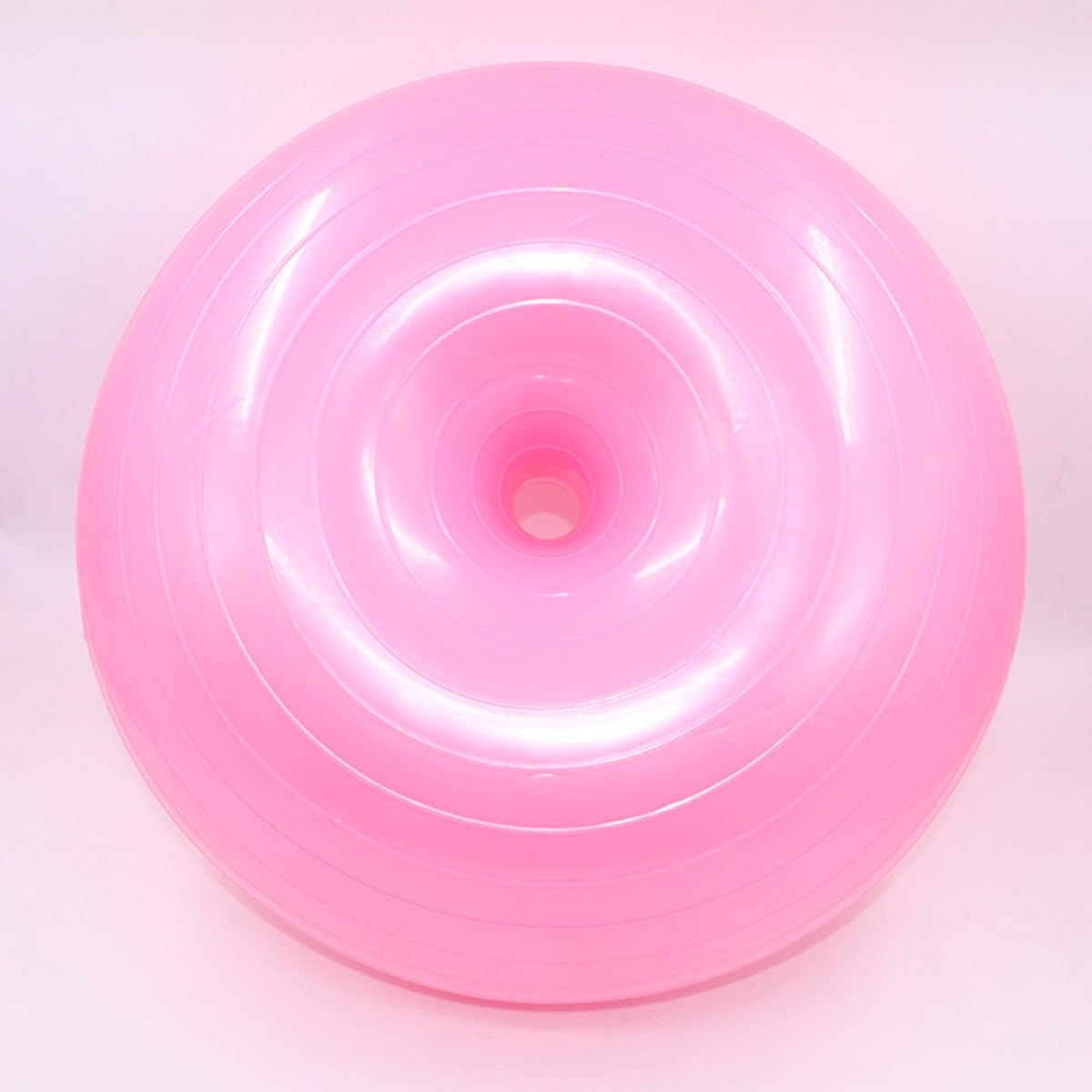 Donut Inflatable Yoga Ball PVC Durable Stability Ball with Air Pump, Thickened Balance Training Equipment for Pilates and Home Exercise (Light Pink)