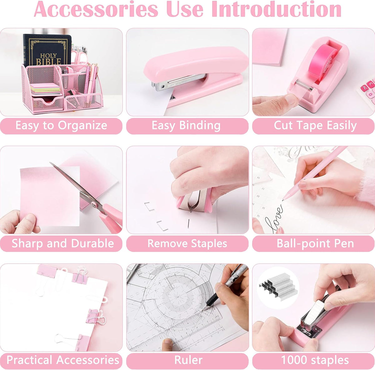 Office Desk Accessories 12-Piece & Desk Organizers and Accessories