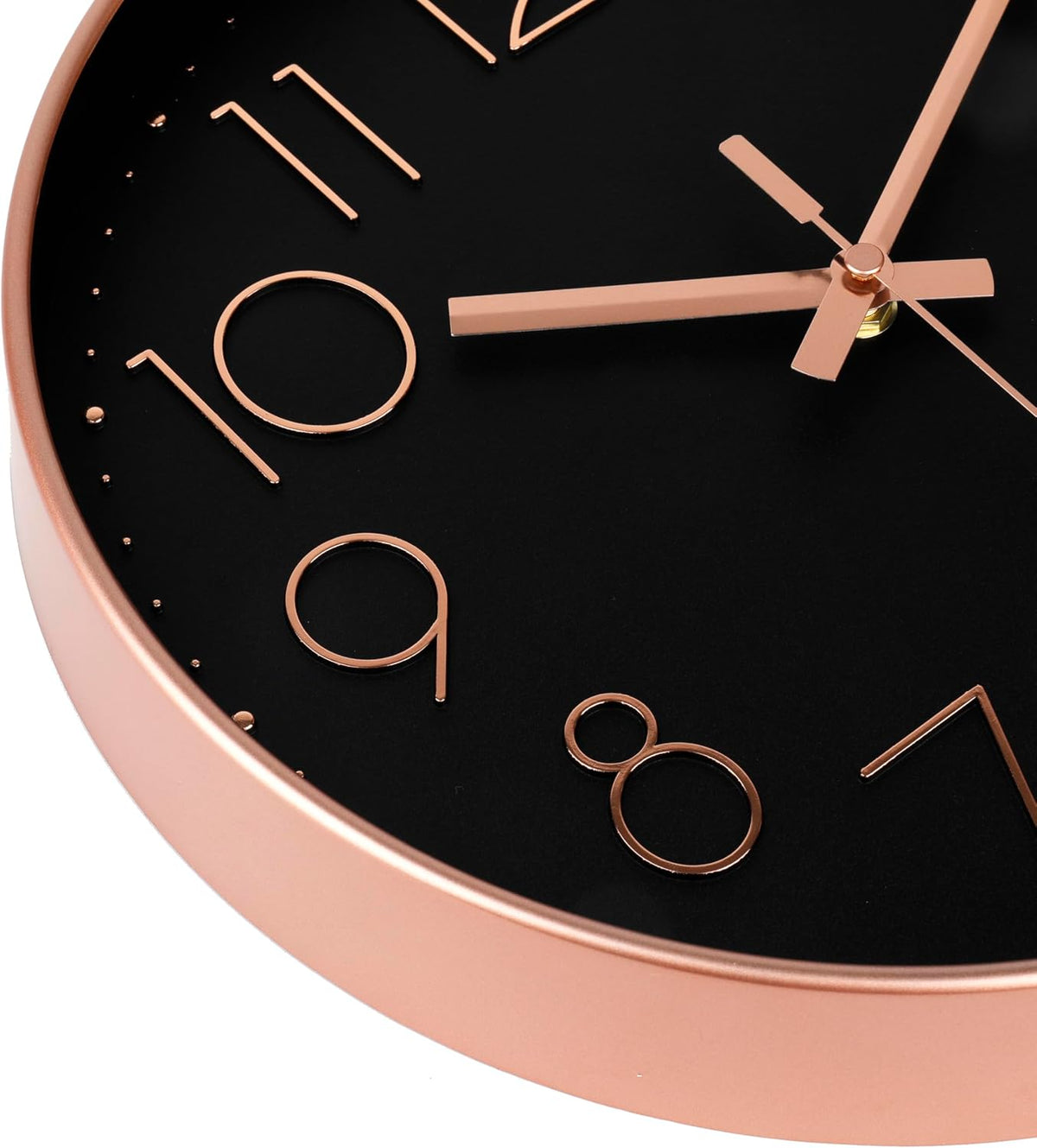 Rose Gold Wall Clock for Grils Womens Silent Non-Ticking Clock Decorative for Bedroom Office