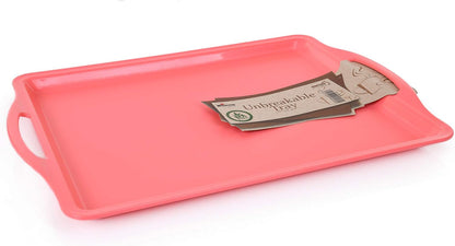 Home Durable Serving Tray (1pk, Salmon) - Platter with Handle 14in, Salmon, (Heavy Duty,Large Capacity Great for Kitchen, Wedding, Restaurant Indoor or Outdoor Picnic Camping