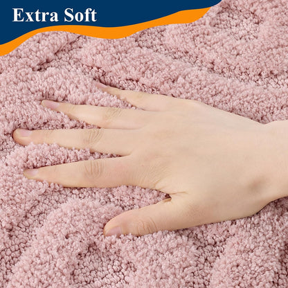 Bathroom Rugs Sets 5 Piece, Non Slip Washable Bath Mat Set