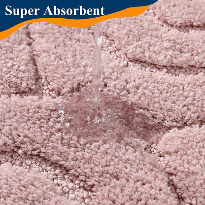 Bathroom Rugs Sets 5 Piece, Non Slip Washable Bath Mat Set