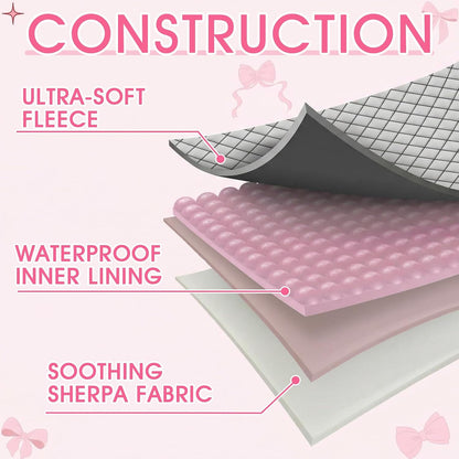 Waterproof Dog Blankets for Small Dogs Cute Pink Bow 40"x28"