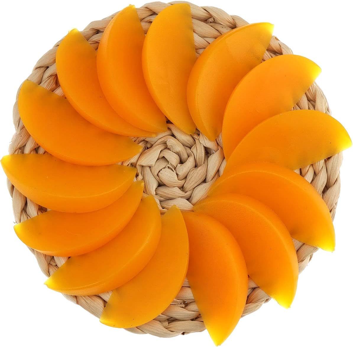 20 Pcs Fake Yellow Peach Slice Artificial Peach Blocks Decoration