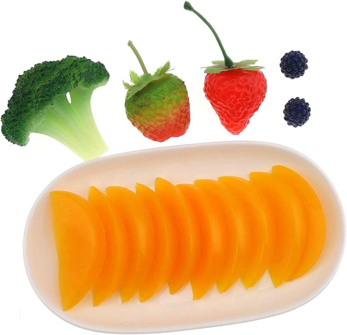 20 Pcs Fake Yellow Peach Slice Artificial Peach Blocks Decoration
