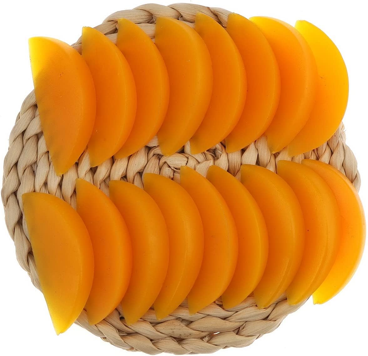 20 Pcs Fake Yellow Peach Slice Artificial Peach Blocks Decoration