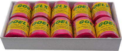 Silk Thread by Shade No for Jewelry, Tassel Making, Embroidery, Crafts, Shiny Soft Thread Spools - Pink - 203