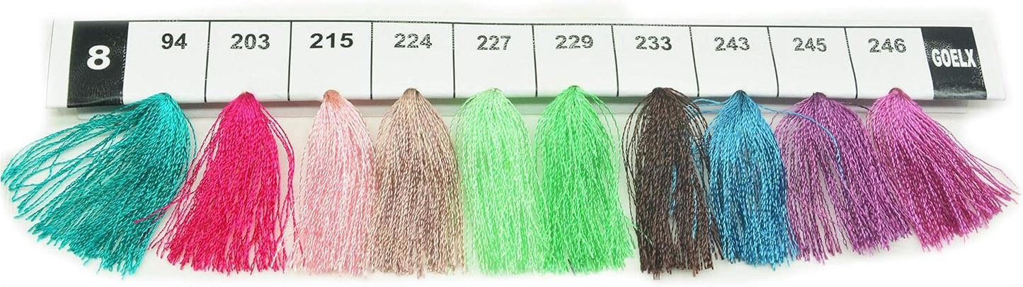 Silk Thread by Shade No for Jewelry, Tassel Making, Embroidery, Crafts, Shiny Soft Thread Spools - Pink - 203