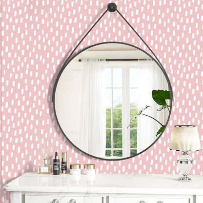 Peel and Stick Wallpaper Pink White Girly Kids Room 17.3in x32.8ft