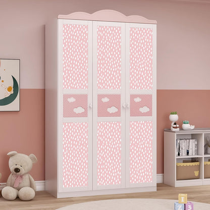 Peel and Stick Wallpaper Pink White Girly Kids Room 17.3in x32.8ft