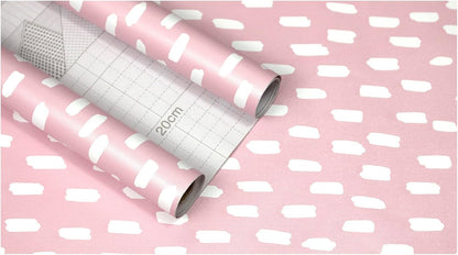 Peel and Stick Wallpaper Pink White Girly Kids Room 17.3in x32.8ft