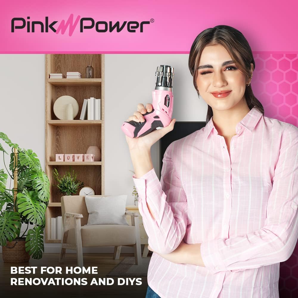Cordless Electric Screwdriver Set 3.6V Rechargeable Women Level