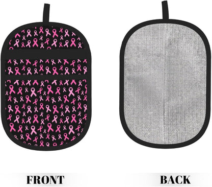 Breast Cancer Awareness Pink Ribbon Pet Hair Removal Glove Dogs Hair Remover Glove Cats Fur Removal Tool with Hanging Loop for Couch 6.7X9.5 in
