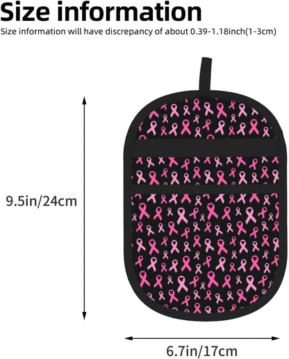 Breast Cancer Awareness Pink Ribbon Pet Hair Removal Glove Dogs Hair Remover Glove Cats Fur Removal Tool with Hanging Loop for Couch 6.7X9.5 in