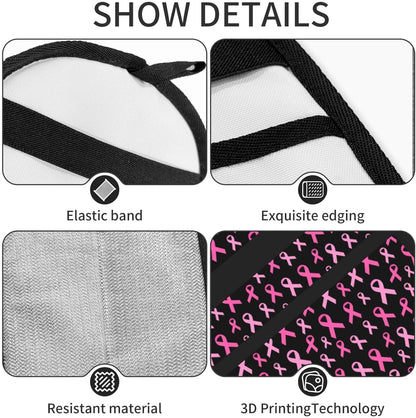Breast Cancer Awareness Pink Ribbon Pet Hair Removal Glove Dogs Hair Remover Glove Cats Fur Removal Tool with Hanging Loop for Couch 6.7X9.5 in