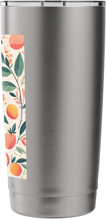 Cute Peach Pattern Art Vintage Fruit Stainless Steel Insulated Tumbler