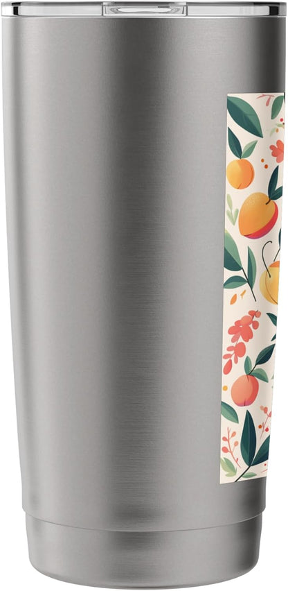 Cute Peach Pattern Art Vintage Fruit Stainless Steel Insulated Tumbler
