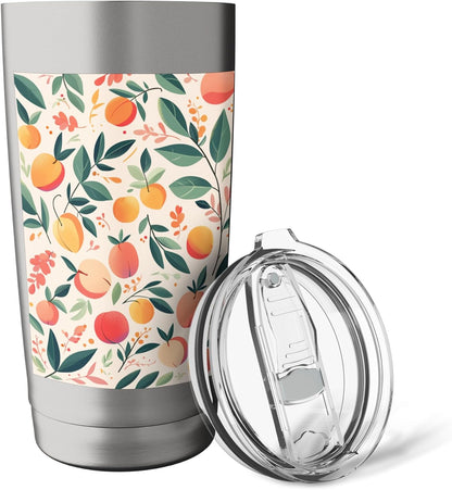 Cute Peach Pattern Art Vintage Fruit Stainless Steel Insulated Tumbler