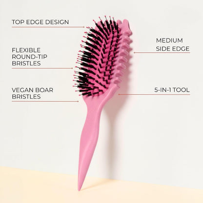 Define EdgeLift Brush, 5-in-1 Styling Tool, Defined Curls -Pink