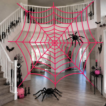 11.81 Ft Halloween Pink Spider Web Decoration, Cute Cobweb Wall Decor