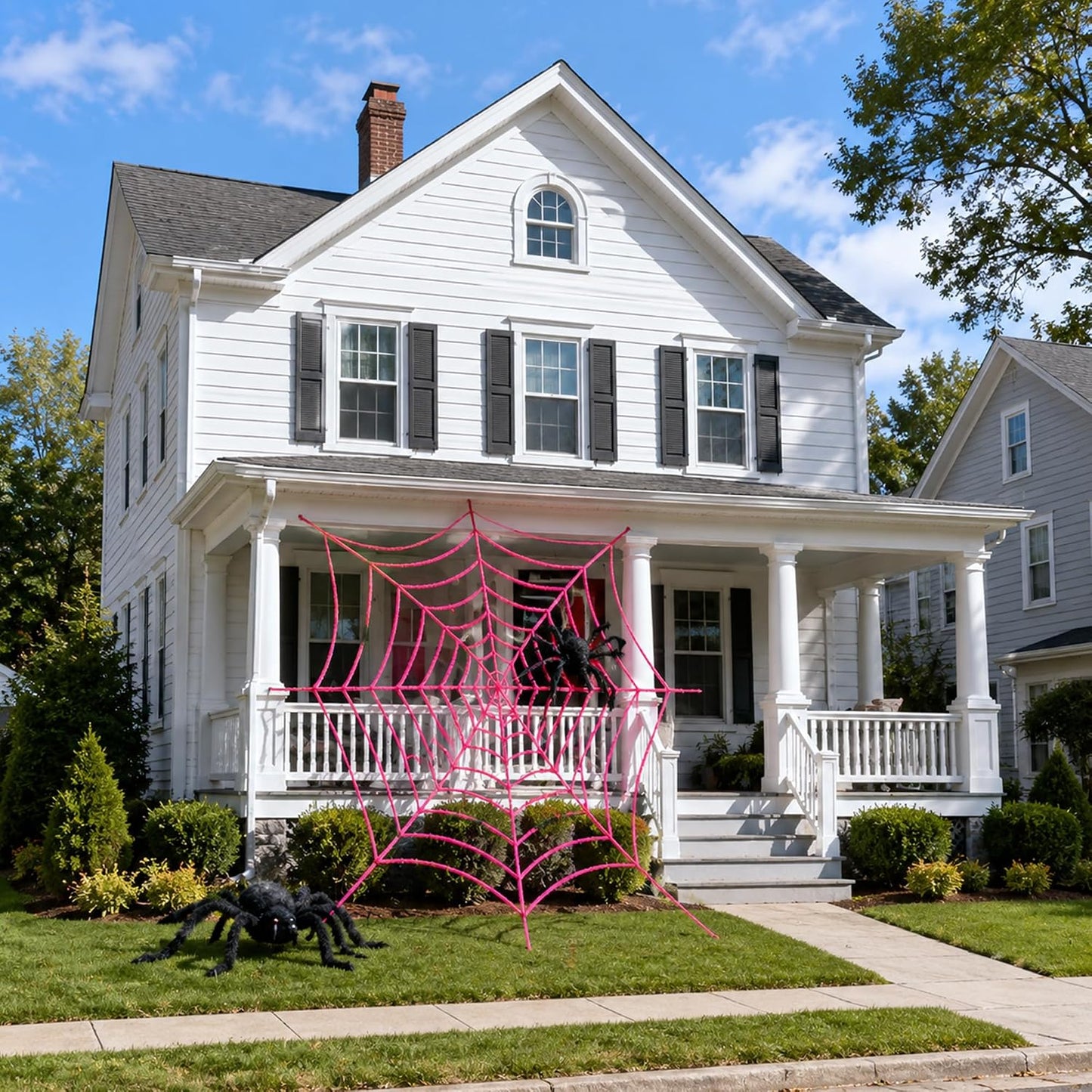 11.81 Ft Halloween Pink Spider Web Decoration, Cute Cobweb Wall Decor
