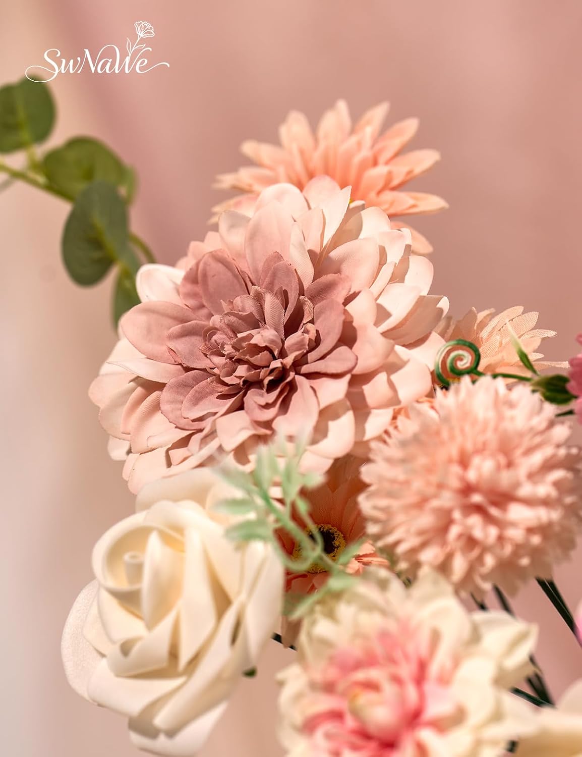 Artificial Flower Box Set Faux Flowers Fake Roses with Stems for DIY