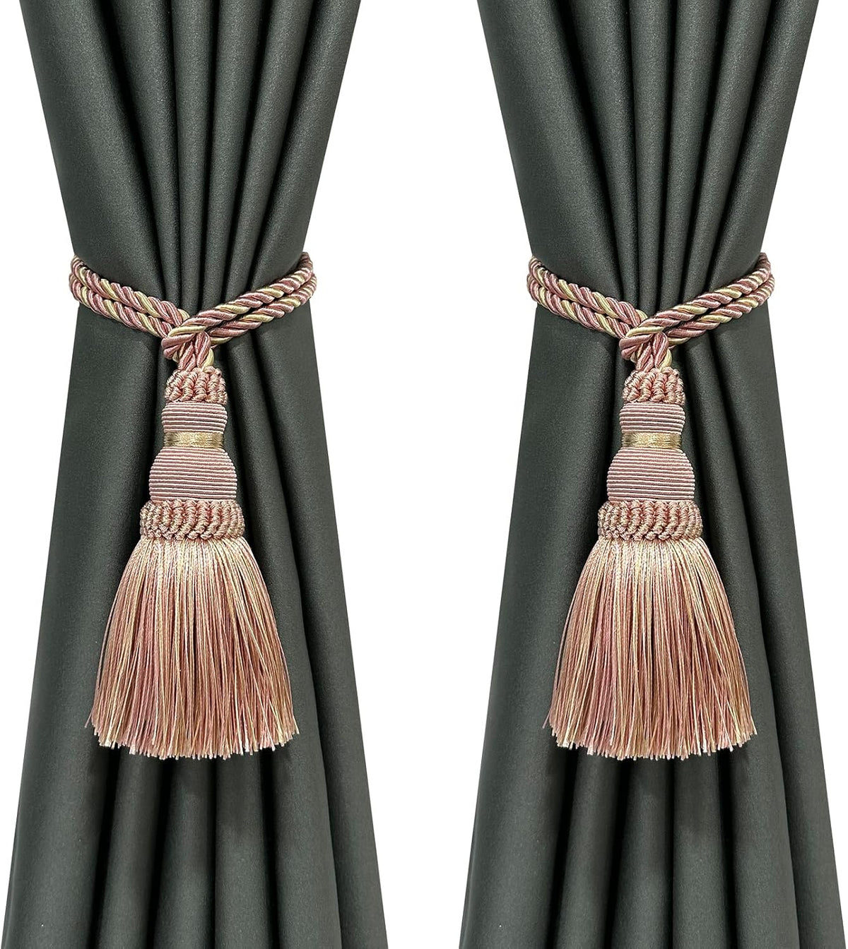 2 Pack Curtain Tie Backs Rope Tassels for Curtain Holdback