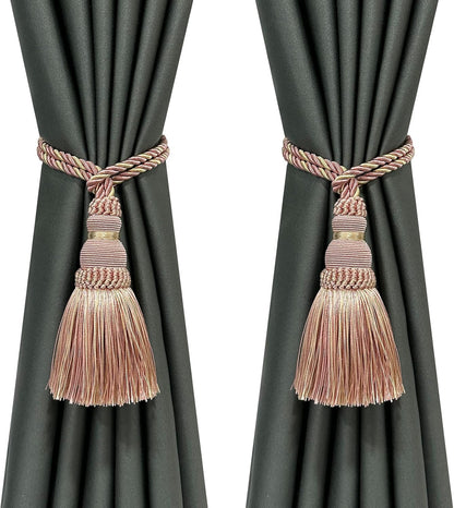 2 Pack Curtain Tie Backs Rope Tassels for Curtain Holdback
