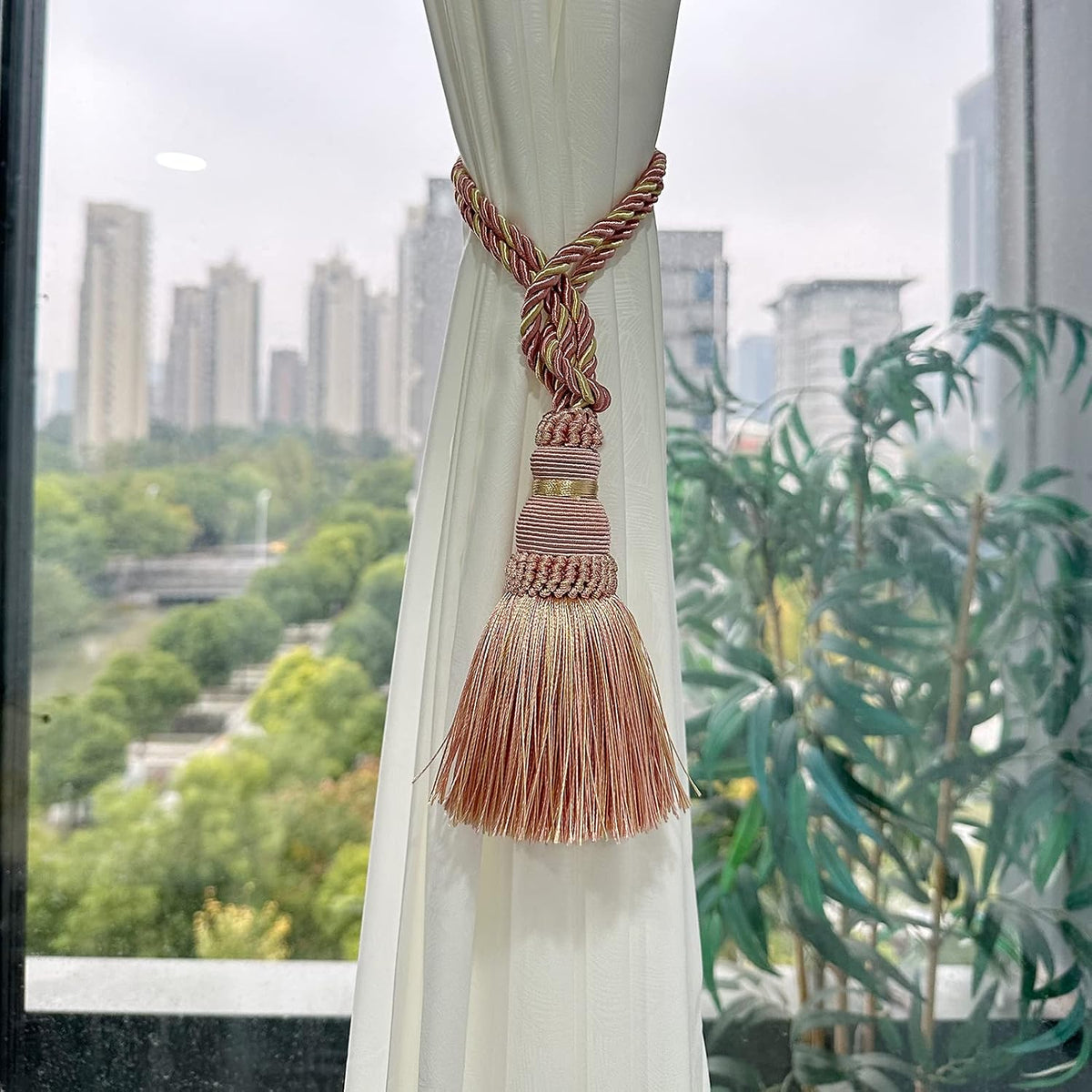2 Pack Curtain Tie Backs Rope Tassels for Curtain Holdback