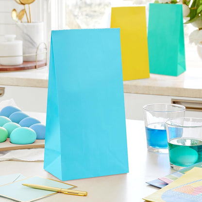 Easter and Spring Party Favor and Wrapped Treat Sacks (30 Bags: Blue, Green, Purple, Pink, Orange, Yellow) for Kids, Birthdays, Baby Showers