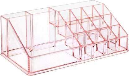 Acrylic Clear Makeup Cosmetics Lip Gloss Organizer,Pink